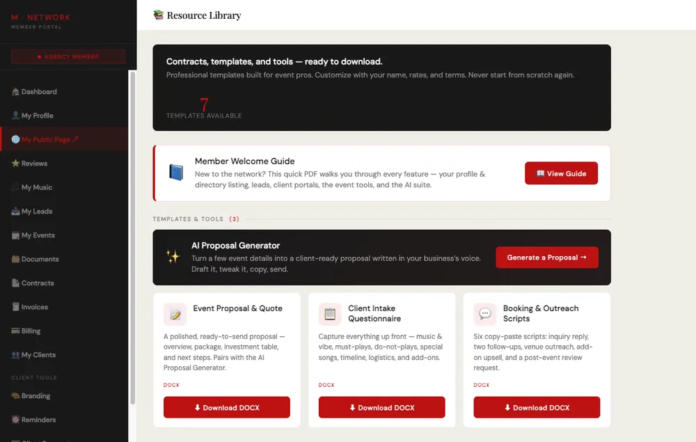 Resource library and templates